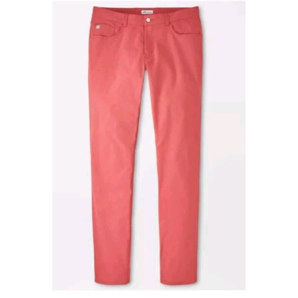 Peter Millar Crown Sport 5 Pocket eb66 Performance Pants Cape RED 32x34  NWT